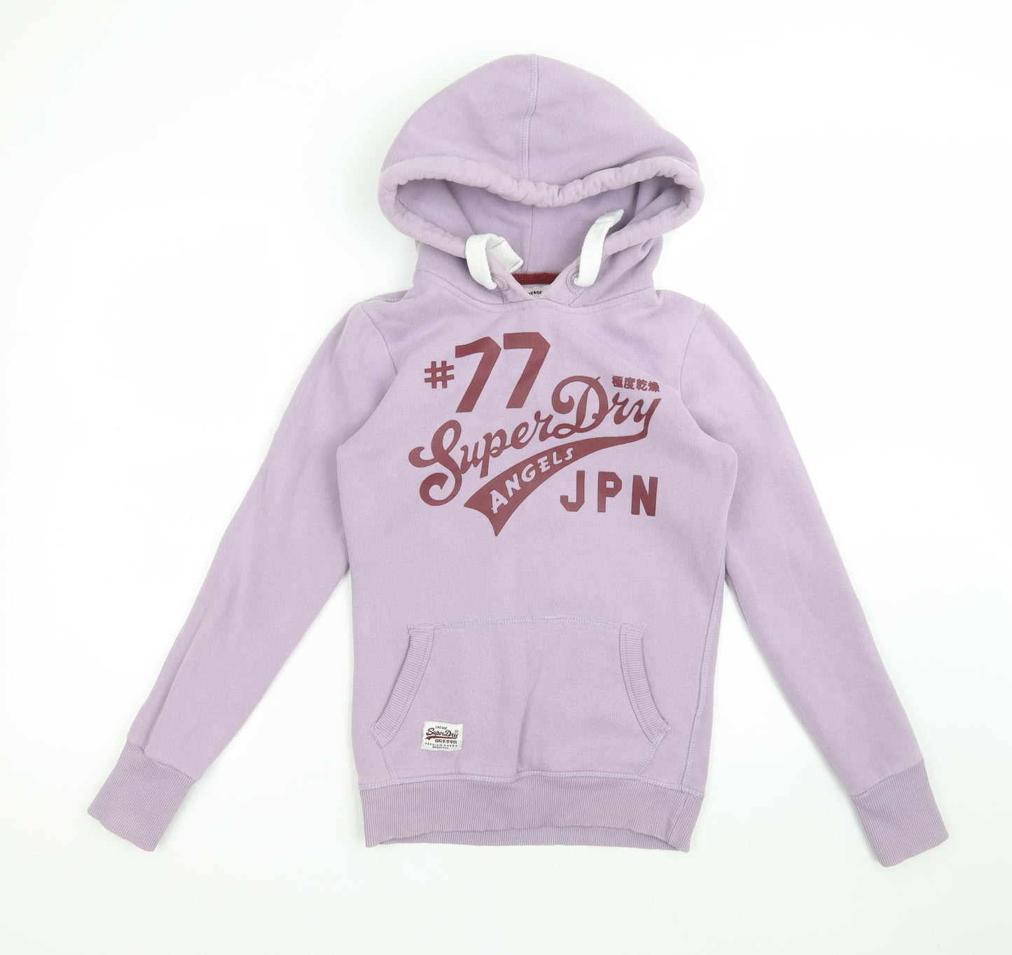 Superdry Womens Purple  Cotton Pullover Hoodie Size XS