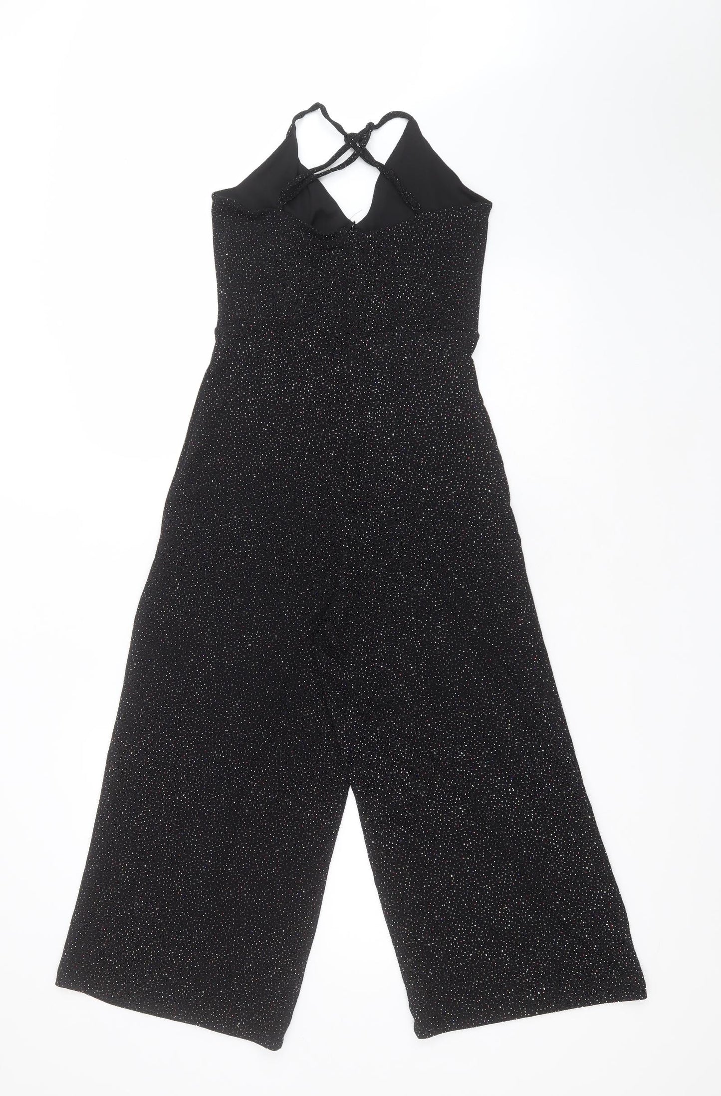 Primark Womens Black Polka Dot Nylon Jumpsuit One-Piece Size 8