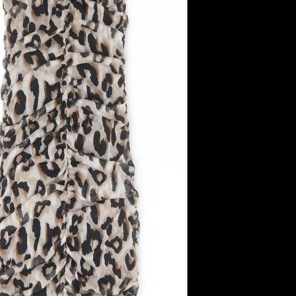 Quiz Womens Multicoloured Animal Print Polyester Bodycon  Size 6  Square Neck