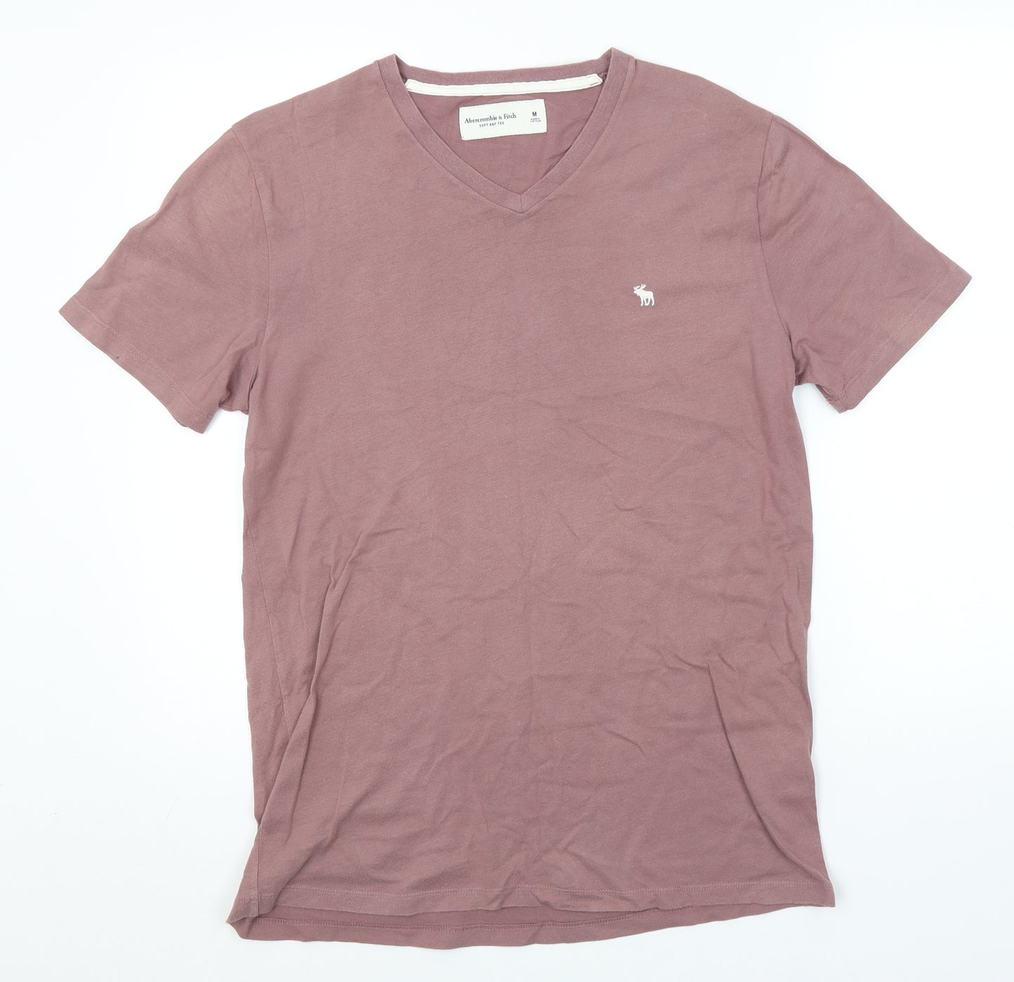 Abercrombie & Fitch Mens Grey  Cotton  T-Shirt Size M V-Neck