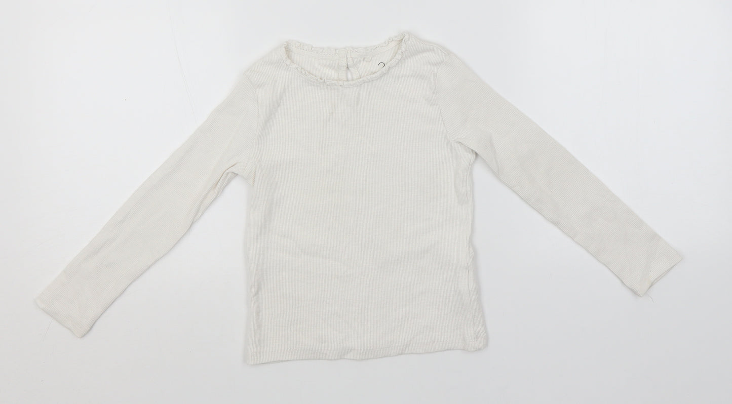 NEXT Girls Pink  Cotton Basic T-Shirt Size 3-4 Years Round Neck