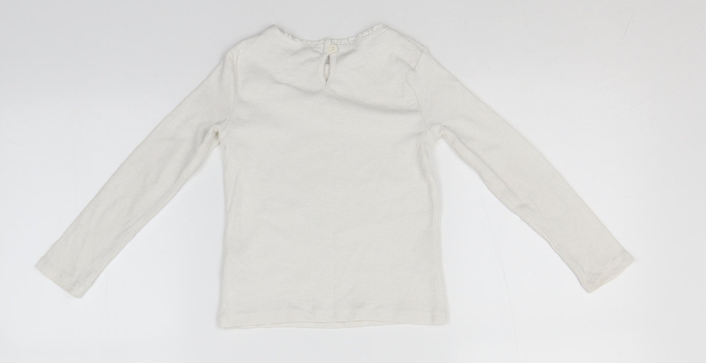 NEXT Girls Pink  Cotton Basic T-Shirt Size 3-4 Years Round Neck