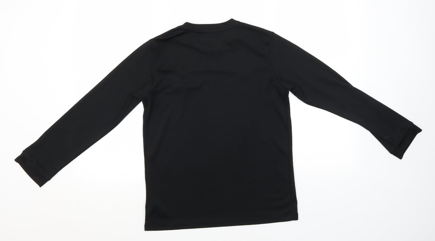 Nike Mens Black  Polyester Basic T-Shirt Size L Round Neck