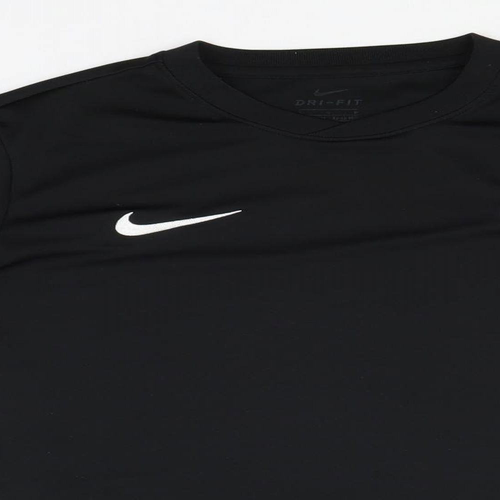 Nike Mens Black  Polyester Basic T-Shirt Size L Round Neck