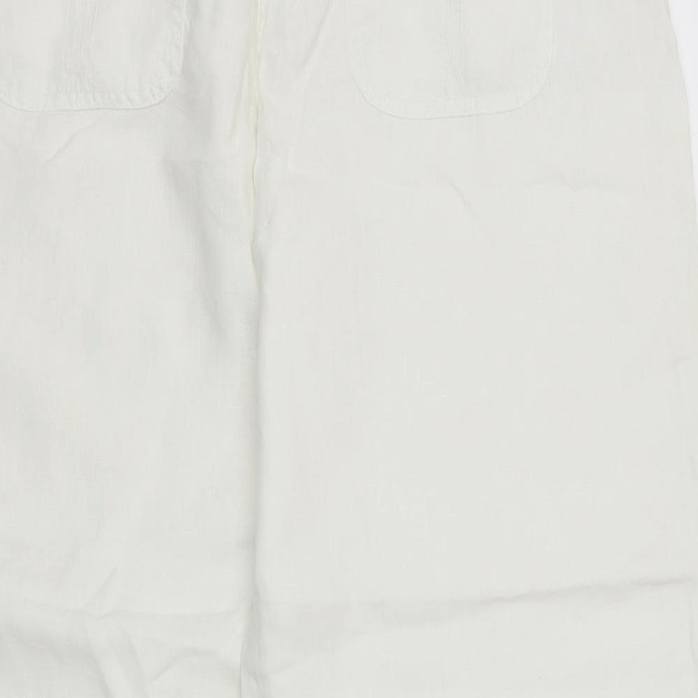 George Womens White  Linen Trousers  Size 16 L27 in Regular