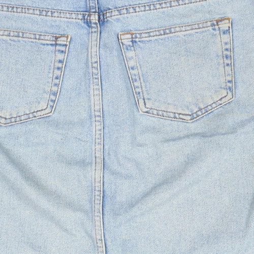 Topshop Womens Blue  Cotton Straight & Pencil Skirt Size 26 in
