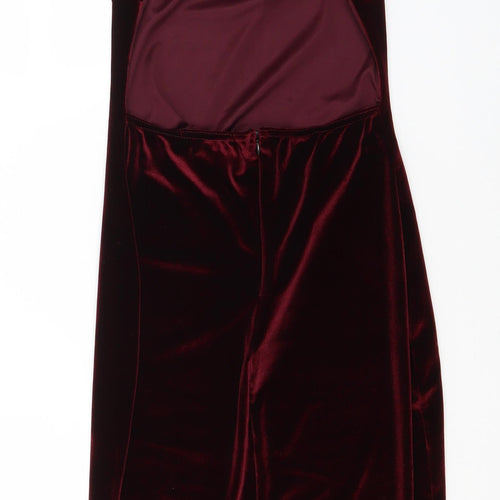 Missguided Womens Red  Polyester Pencil Dress  Size 8  Off the Shoulder