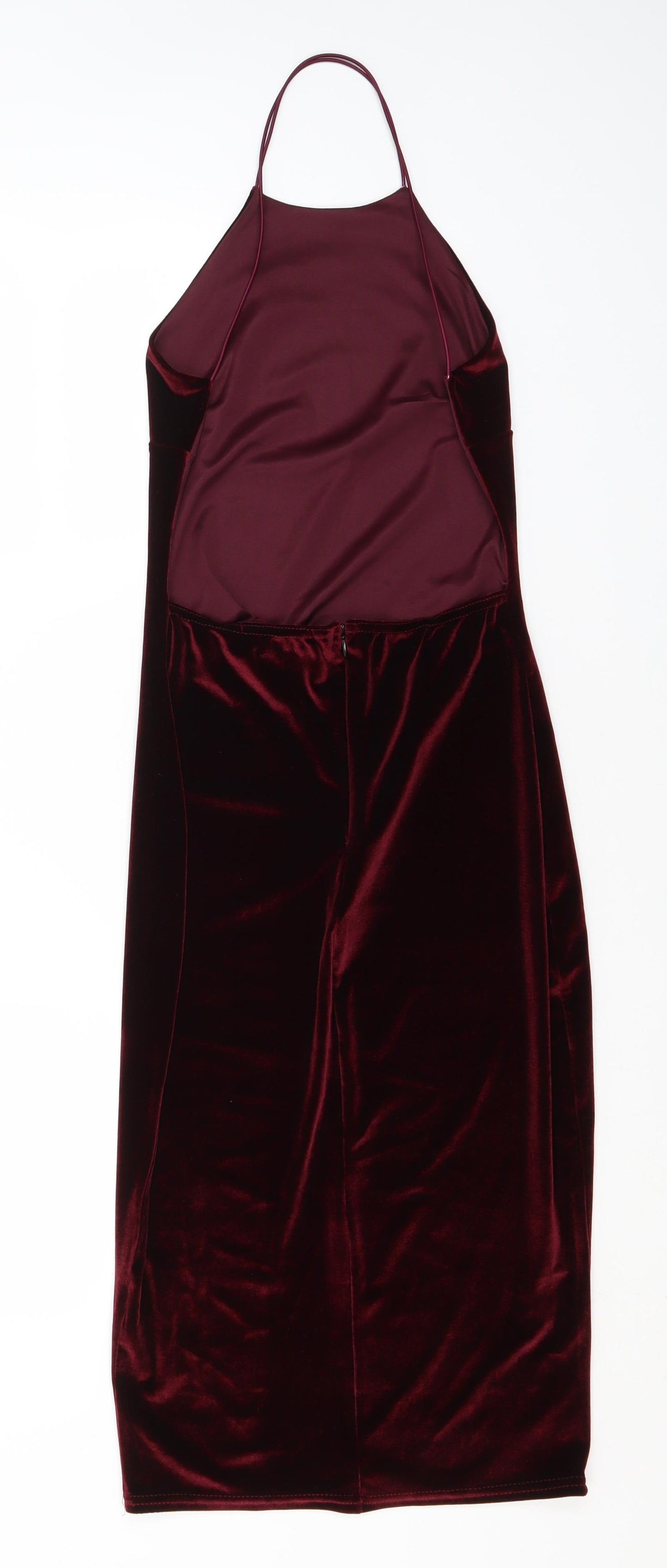 Missguided Womens Red  Polyester Pencil Dress  Size 8  Off the Shoulder