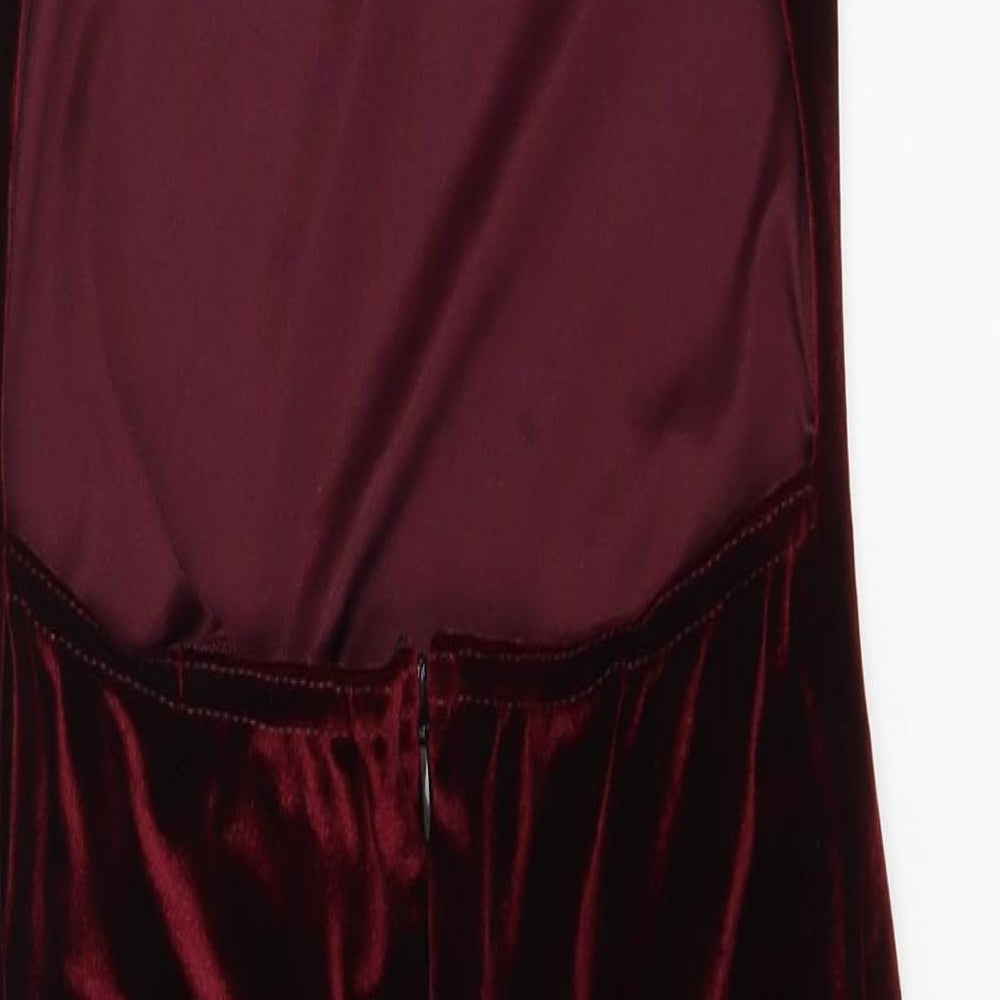 Missguided Womens Red  Polyester Pencil Dress  Size 8  Off the Shoulder