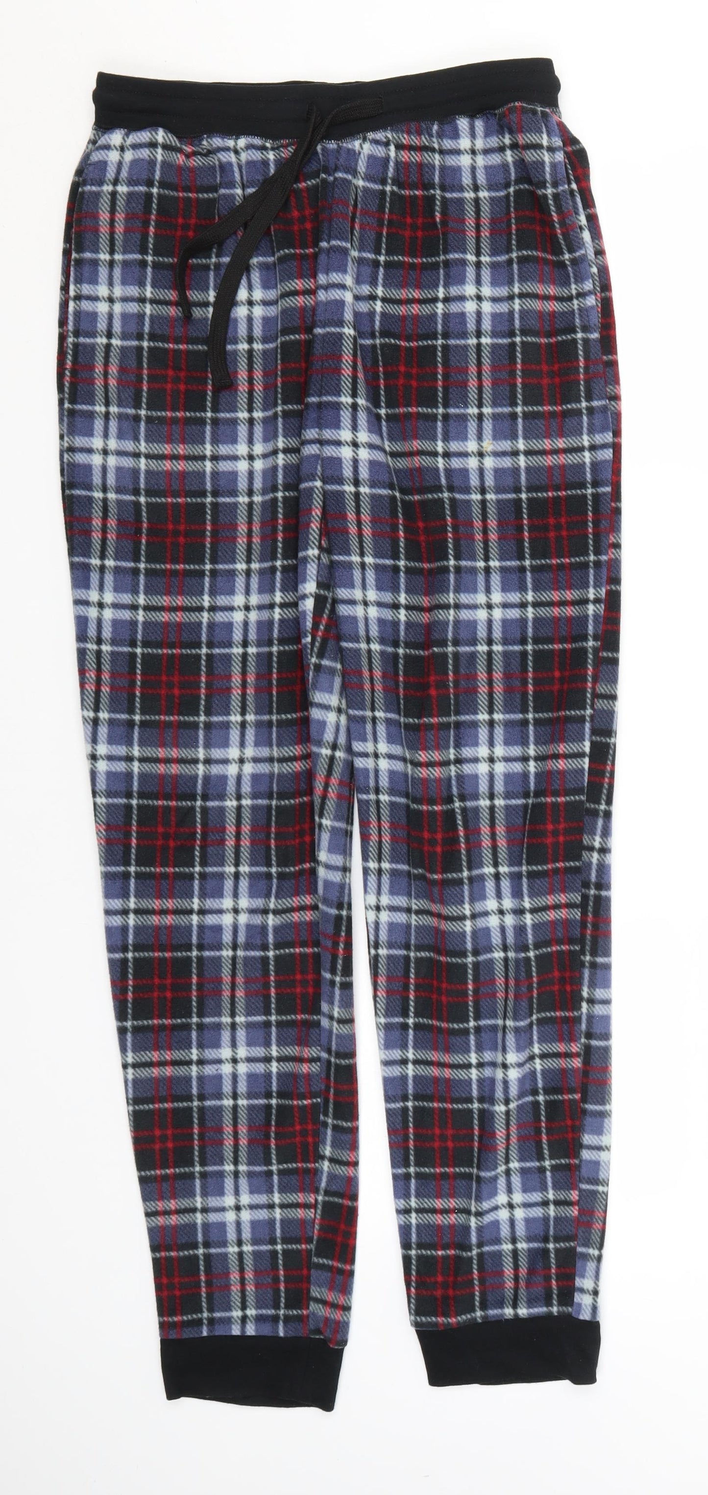 Nutmeg Womens Blue Plaid Polyester Bottoms Pyjama Pants Size S