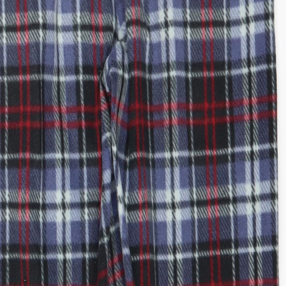Nutmeg Womens Blue Plaid Polyester Bottoms Pyjama Pants Size S