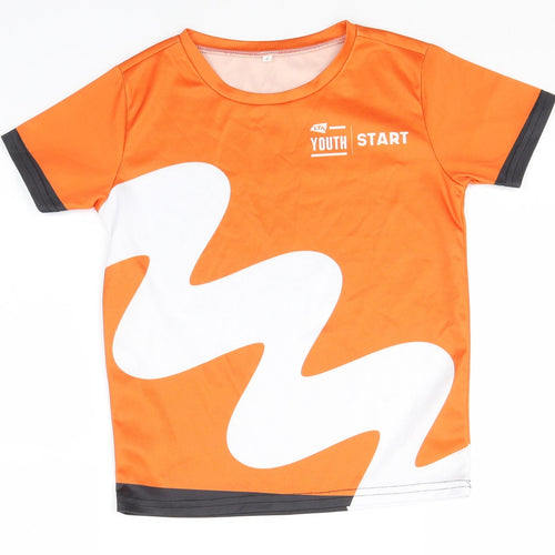 Preworn Boys Orange  Polyester Basic T-Shirt Size 6 Years Round Neck  - Youth Start