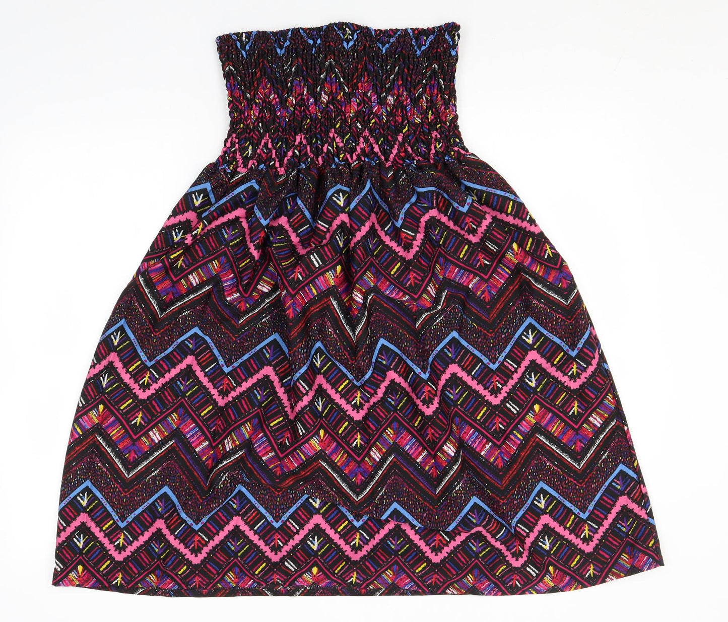 PEP&Co Womens Multicoloured Geometric Polyester A-Line  Size 12  Off the Shoulder