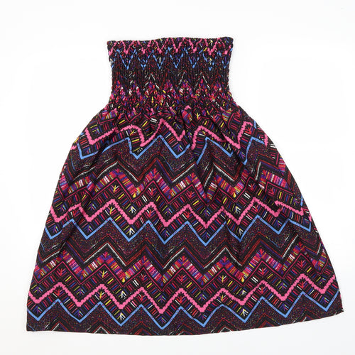 PEP&Co Womens Multicoloured Geometric Polyester A-Line  Size 12  Off the Shoulder