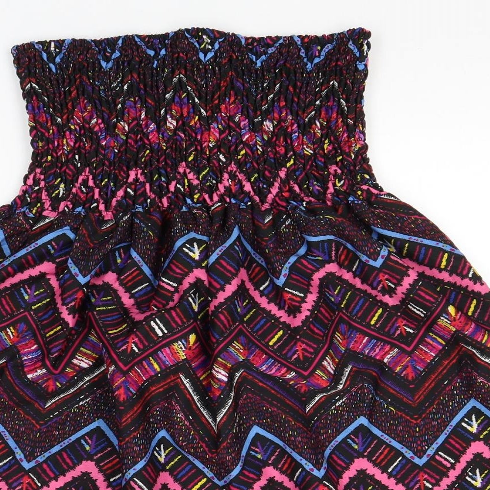 PEP&Co Womens Multicoloured Geometric Polyester A-Line  Size 12  Off the Shoulder