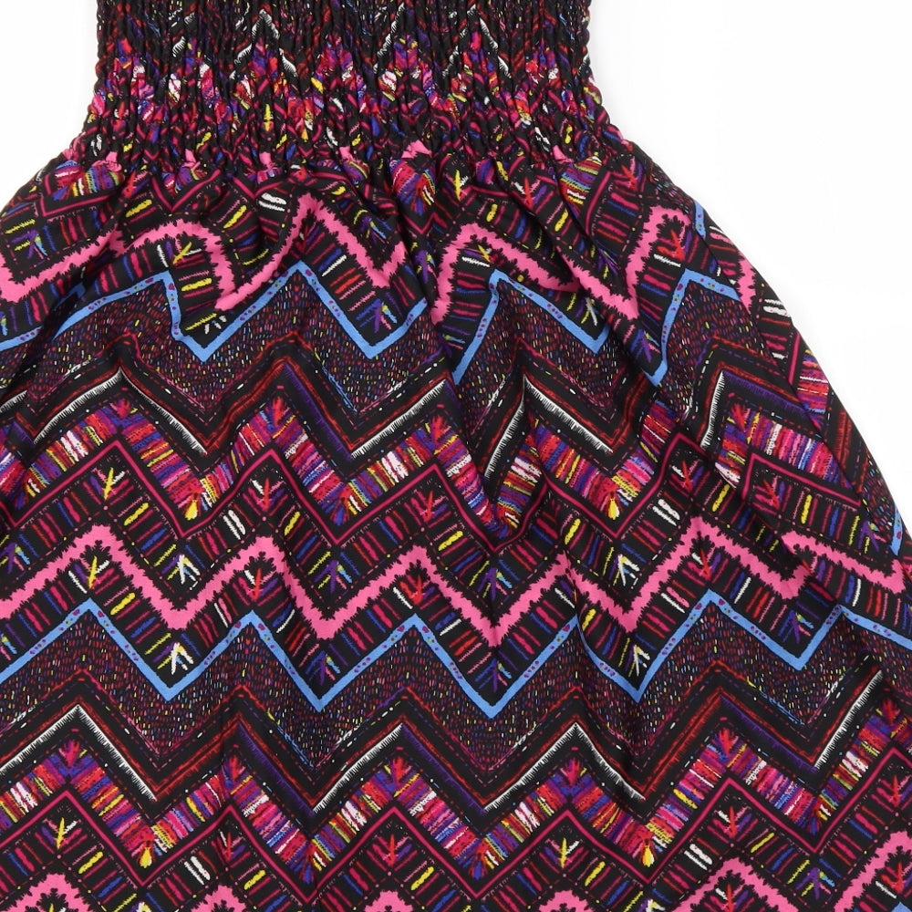 PEP&Co Womens Multicoloured Geometric Polyester A-Line  Size 12  Off the Shoulder