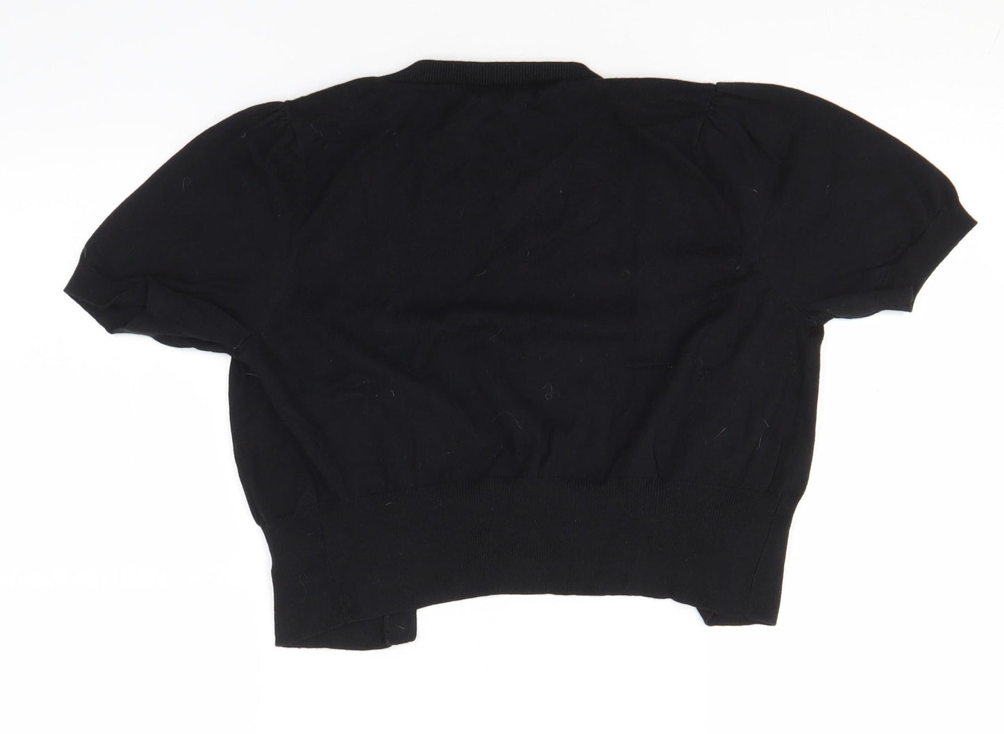 George Womens Black Round Neck  Cotton Cardigan Jumper Size 10
