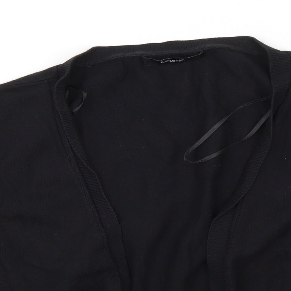 George Womens Black Round Neck  Cotton Cardigan Jumper Size 10