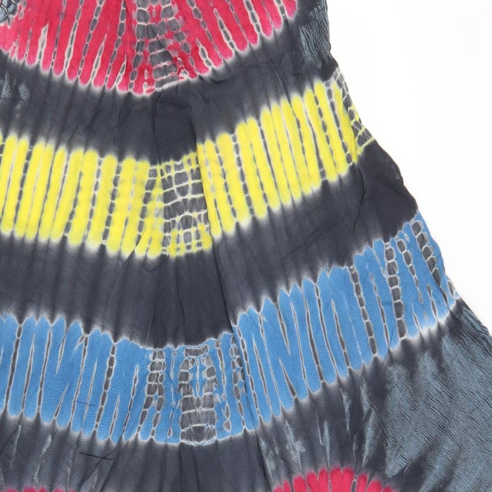 Coline Womens Multicoloured Geometric  A-Line    Round Neck