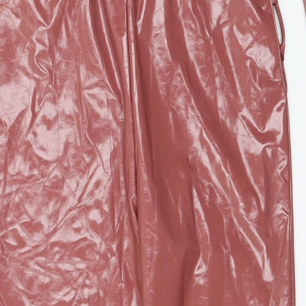 ASOS Womens Brown  Polyurethane Trousers  Size 14 L27 in Regular
