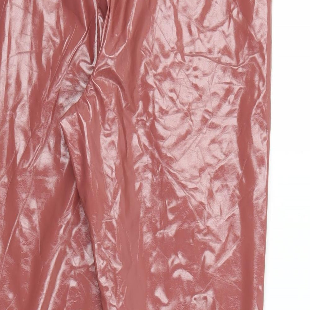 ASOS Womens Brown  Polyurethane Trousers  Size 14 L27 in Regular