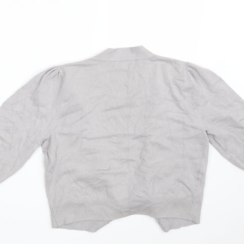 Et Vous Womens Grey V-Neck  Viscose Cardigan Jumper Size 14
