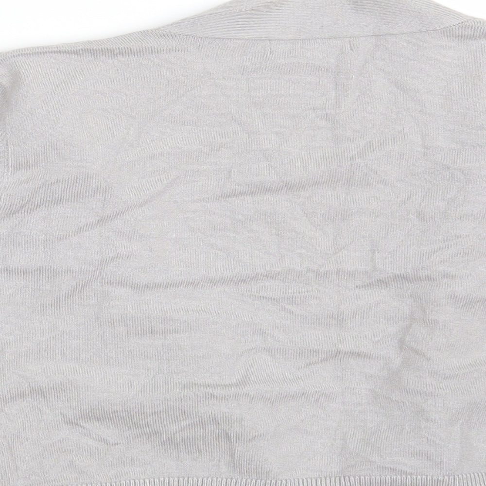 Et Vous Womens Grey V-Neck  Viscose Cardigan Jumper Size 14