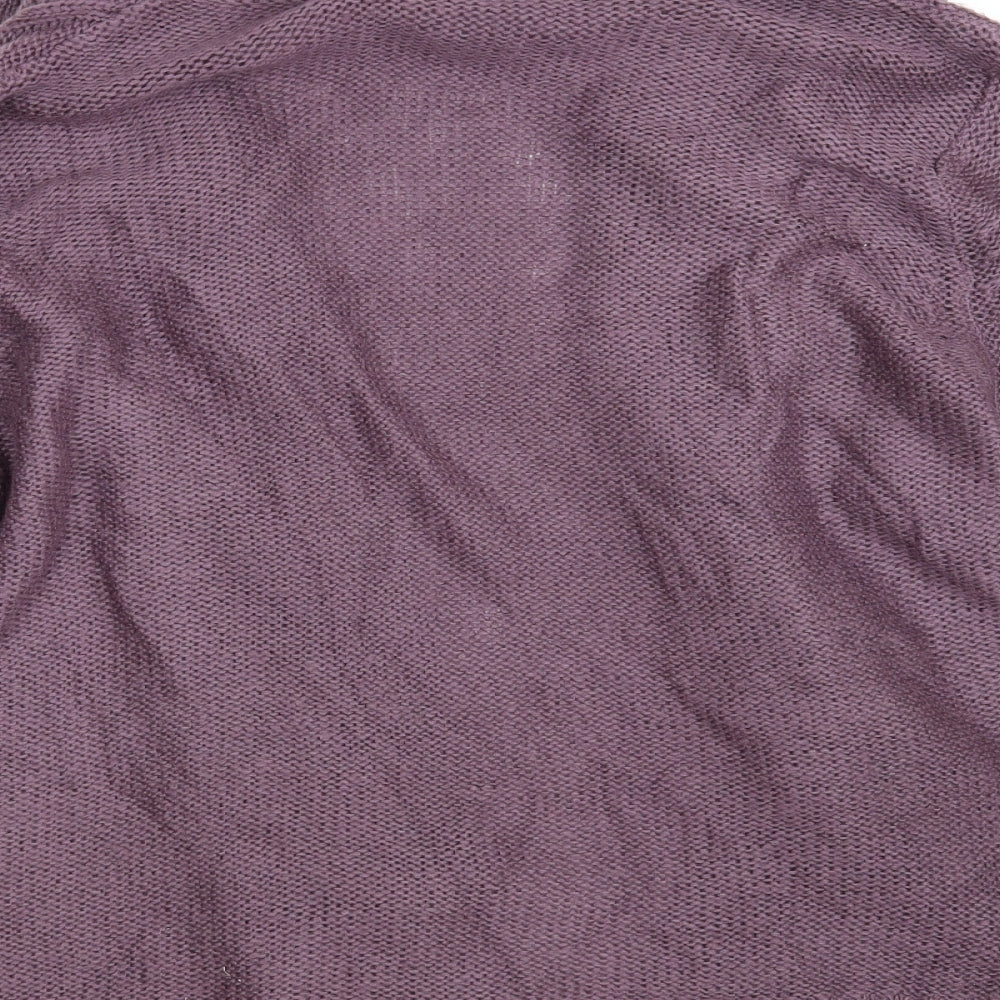 Being Casual Womens Purple Collared  Acrylic Cardigan Jumper Size 20