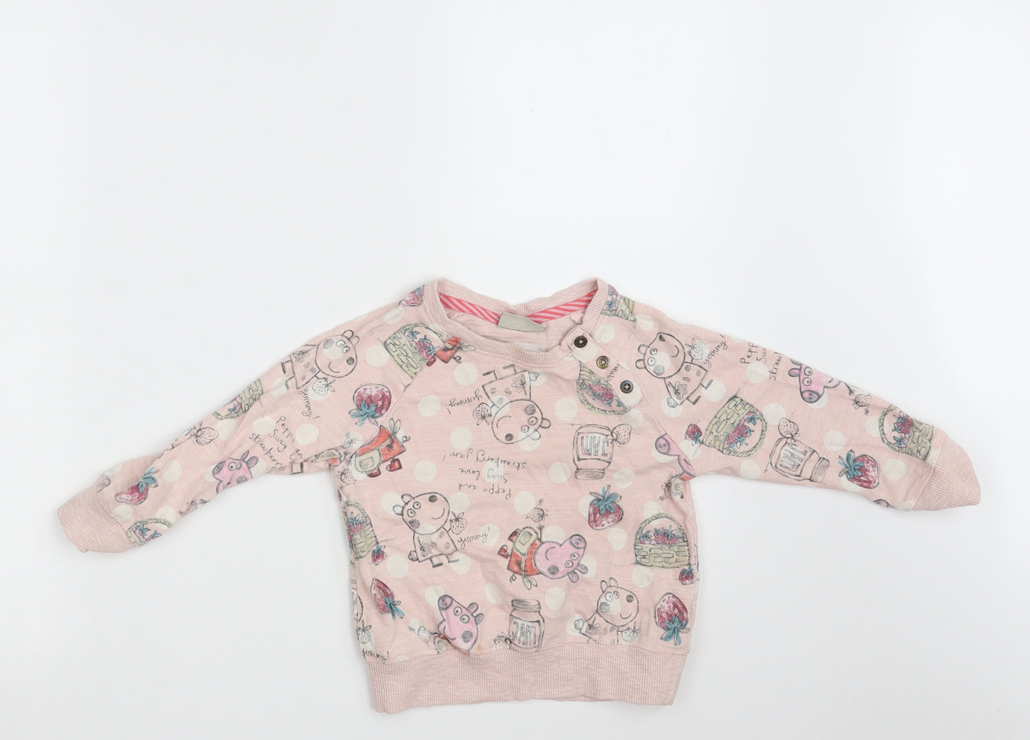 NEXT Girls Pink Floral 100% Cotton Pullover Sweatshirt Size 3-4 Years