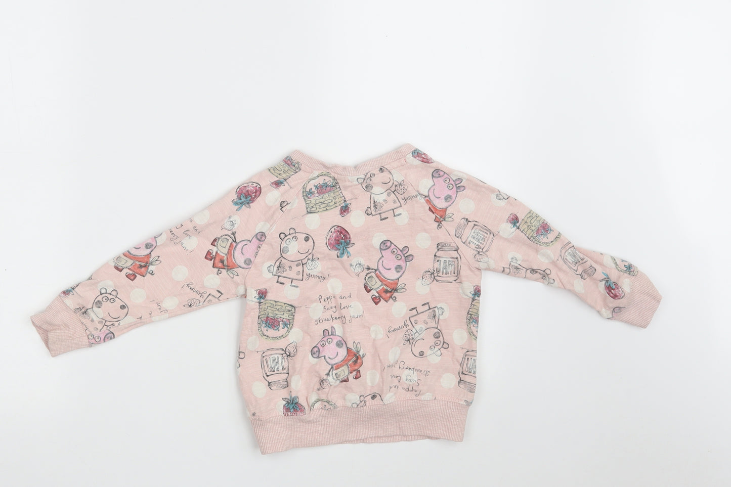 NEXT Girls Pink Floral 100% Cotton Pullover Sweatshirt Size 3-4 Years
