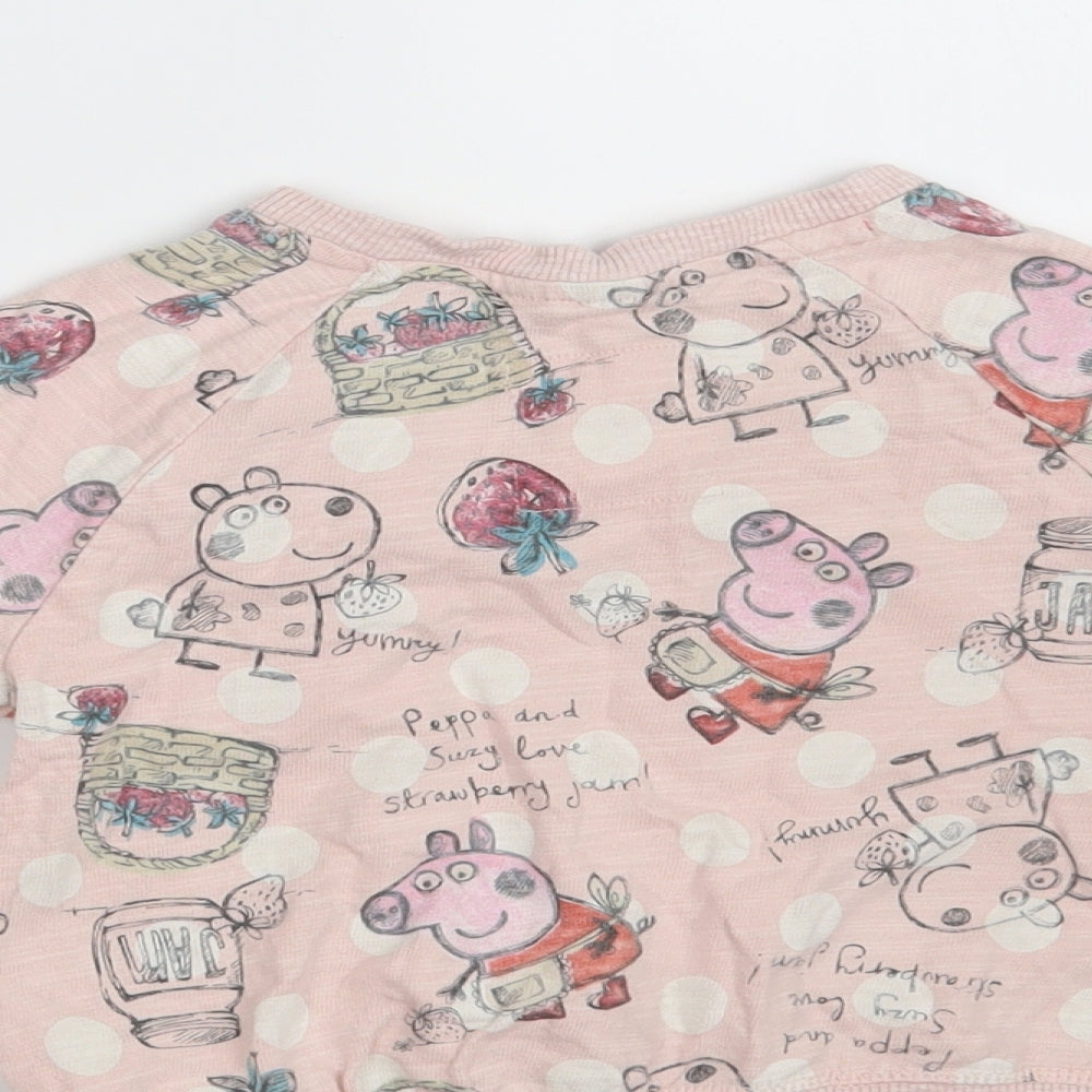 NEXT Girls Pink Floral 100% Cotton Pullover Sweatshirt Size 3-4 Years