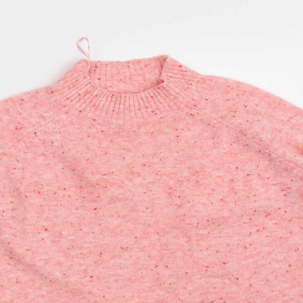 Papaya Womens Pink Round Neck  Acrylic Pullover Jumper Size M