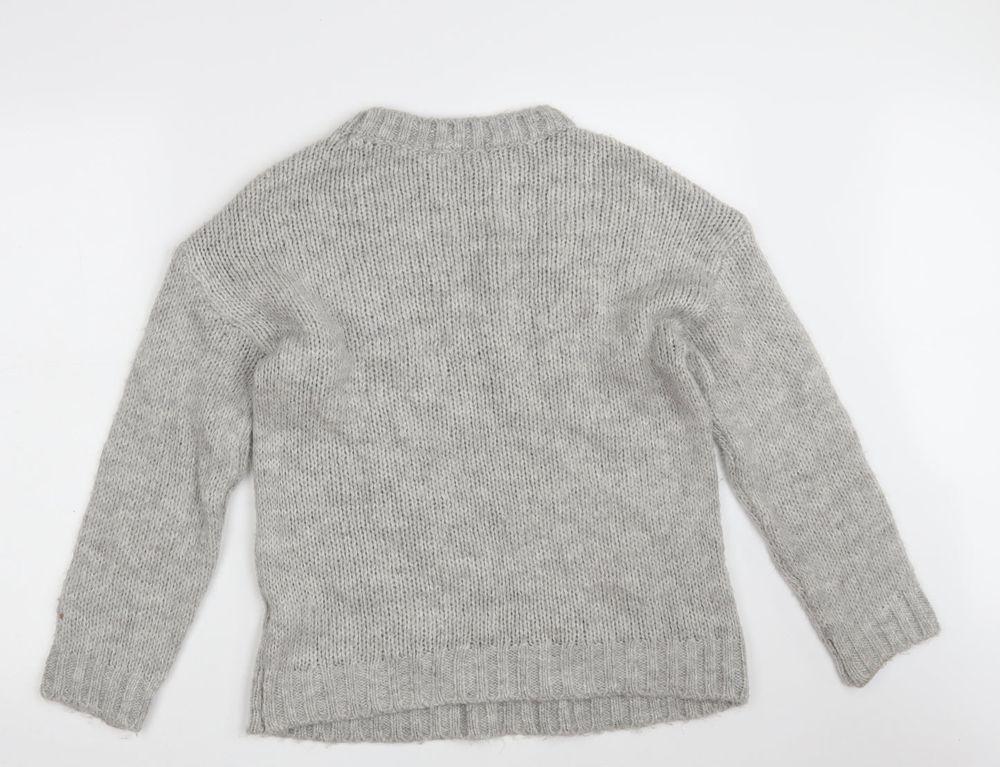 NEXT Womens Grey Round Neck  Acrylic Pullover Jumper Size S