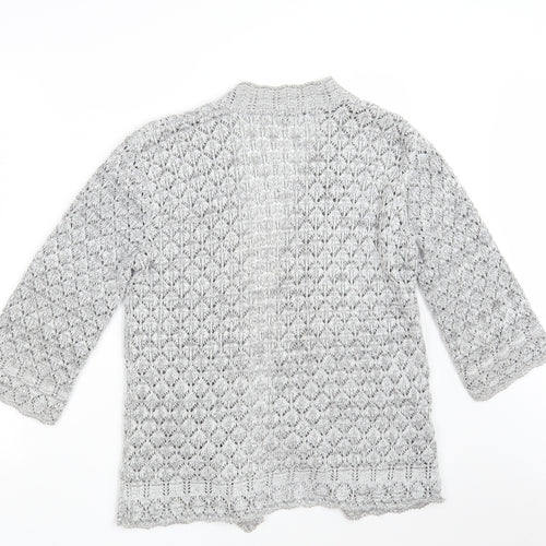 CHIC Womens Grey V-Neck  Cotton Wrap Jumper Size L