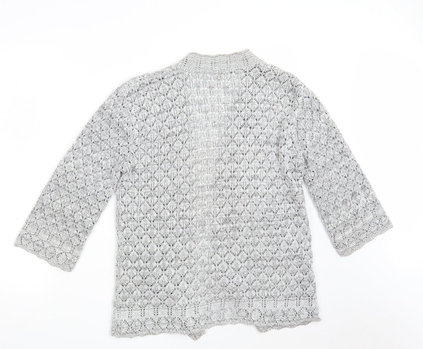 CHIC Womens Grey V-Neck  Cotton Wrap Jumper Size L