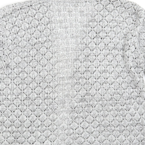CHIC Womens Grey V-Neck  Cotton Wrap Jumper Size L