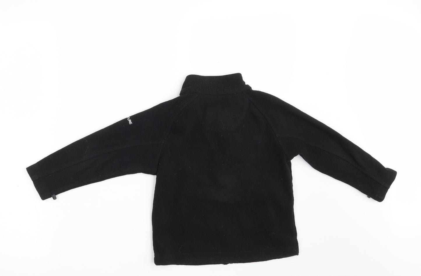 Regatta Girls Black Collared  100% Polyester Full Zip Jumper Size 3-4 Years  Zip