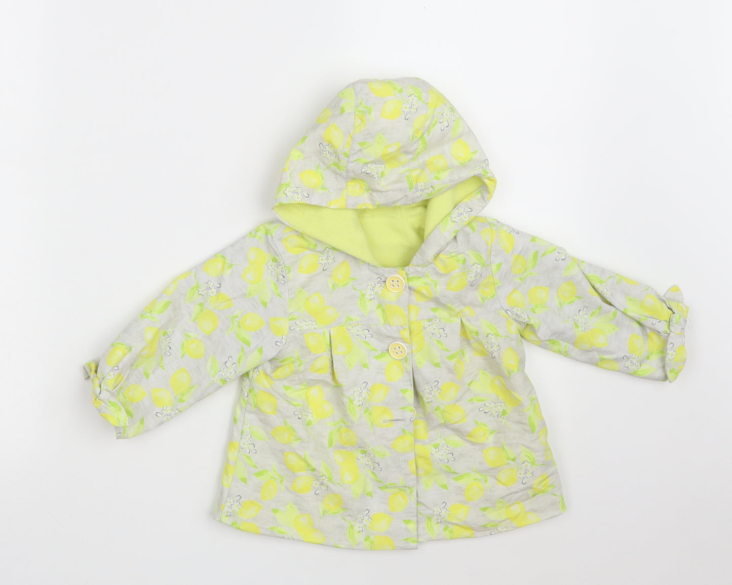 Nutmeg Girls Multicoloured Floral  Overcoat Coat Size 9-12 Months   Button
