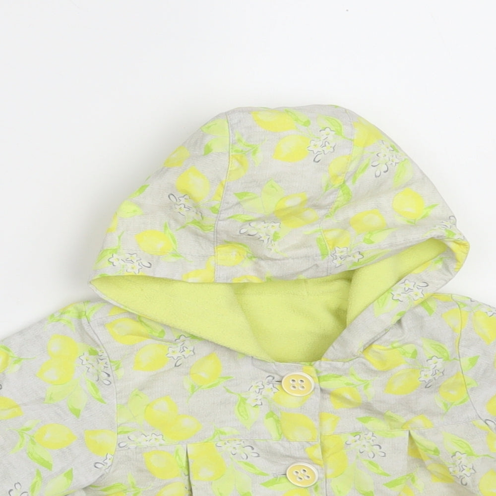 Nutmeg Girls Multicoloured Floral  Overcoat Coat Size 9-12 Months   Button