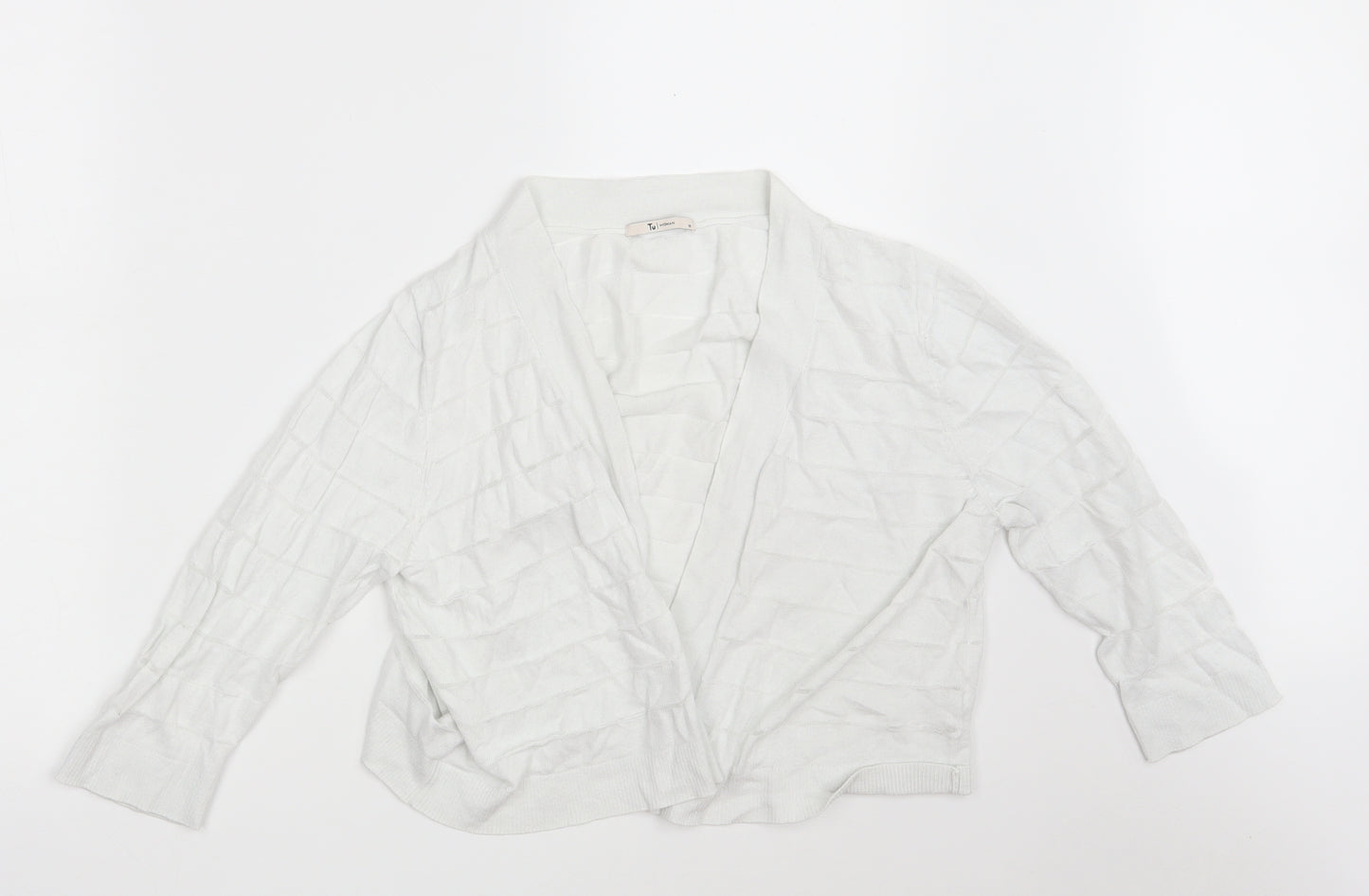 TU Womens White V-Neck  Cotton Wrap Jumper Size 16   - Cropped