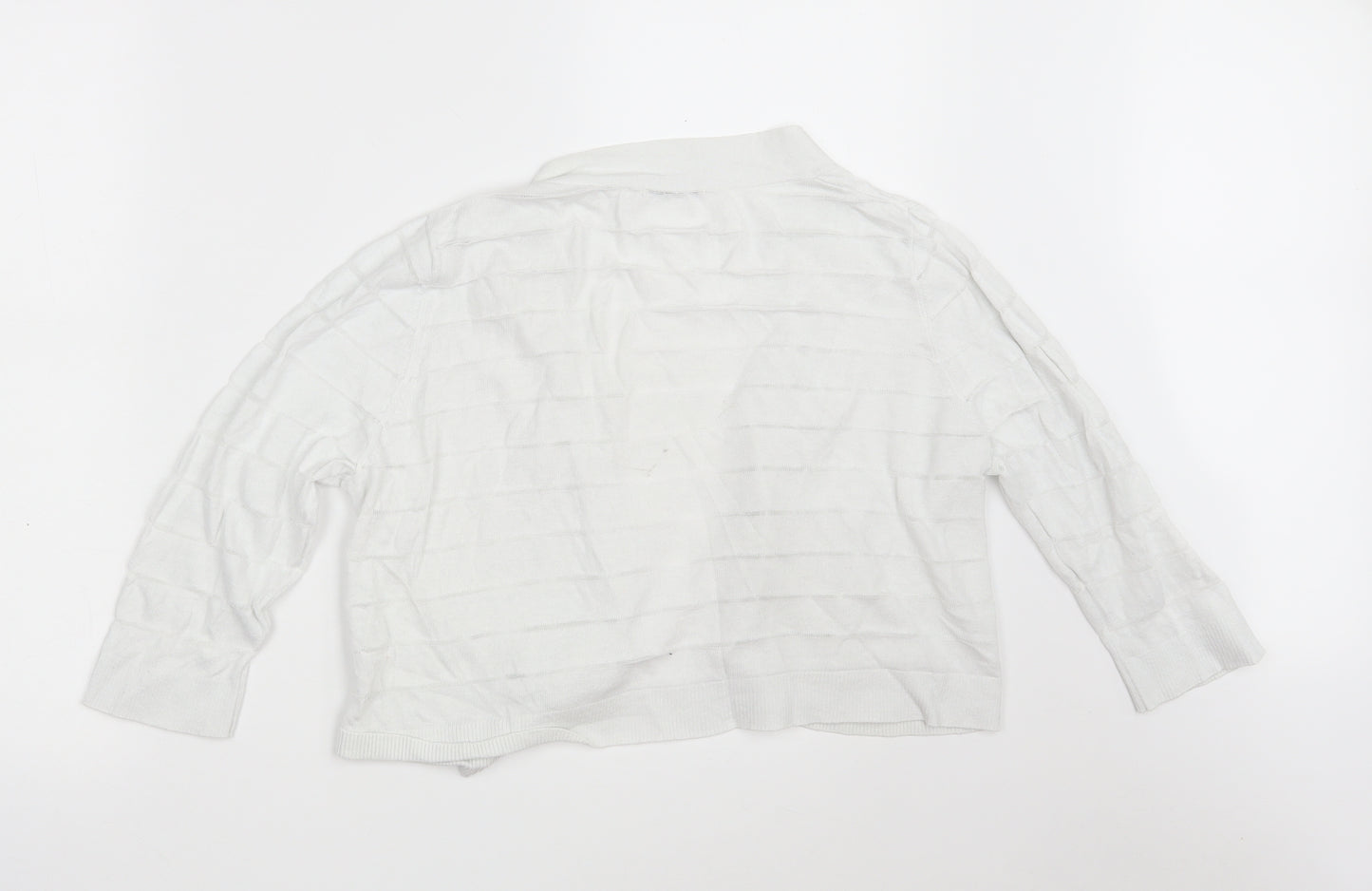 TU Womens White V-Neck  Cotton Wrap Jumper Size 16   - Cropped
