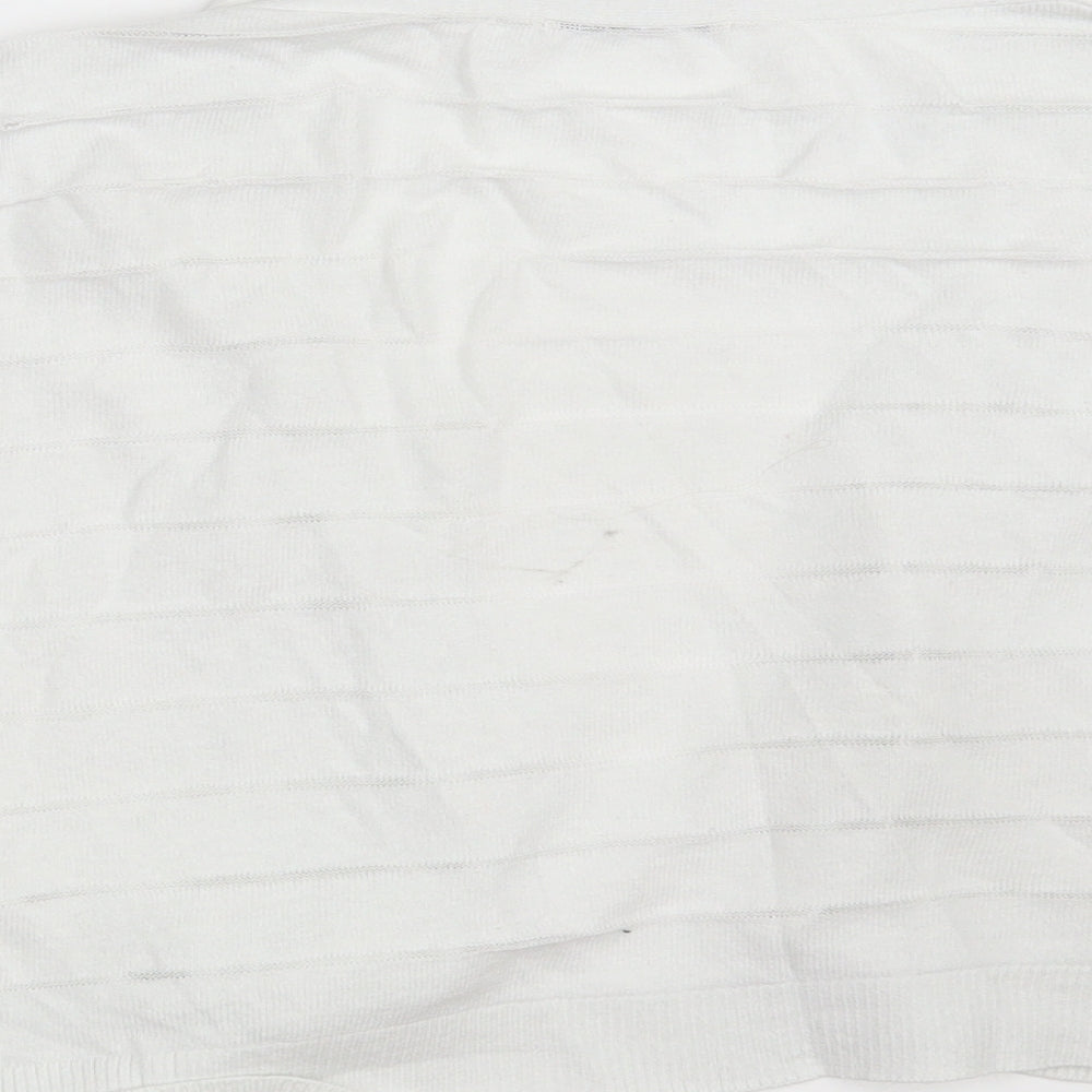 TU Womens White V-Neck  Cotton Wrap Jumper Size 16   - Cropped