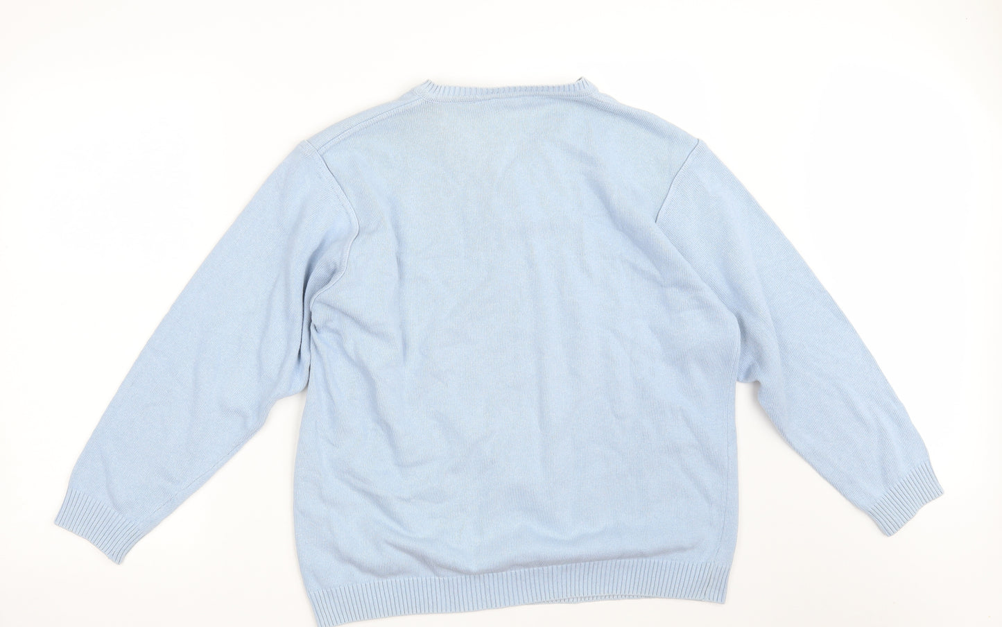 Greenwoods Escape Mens Blue V-Neck Argyle/Diamond Acrylic Pullover Jumper Size M