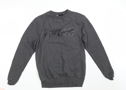 Front view of Primark men’s grey polyester pullover sweatshirt, size S, - fortnite