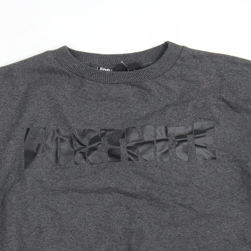 Primark Mens Grey  Polyester Pullover Sweatshirt Size S   - Fortnite