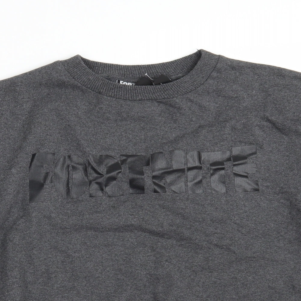 Primark Mens Grey  Polyester Pullover Sweatshirt Size S   - Fortnite