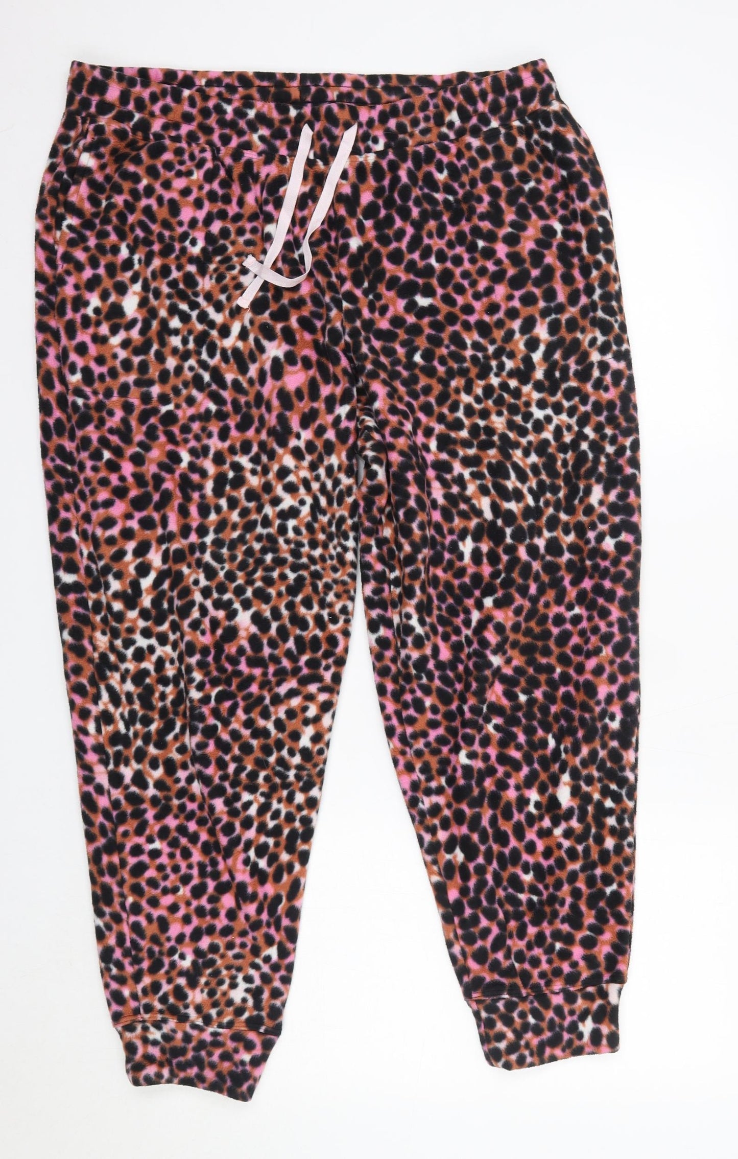 Cuddl Duds Womens Pink Animal Print Polyester  Pyjama Pants Size XL