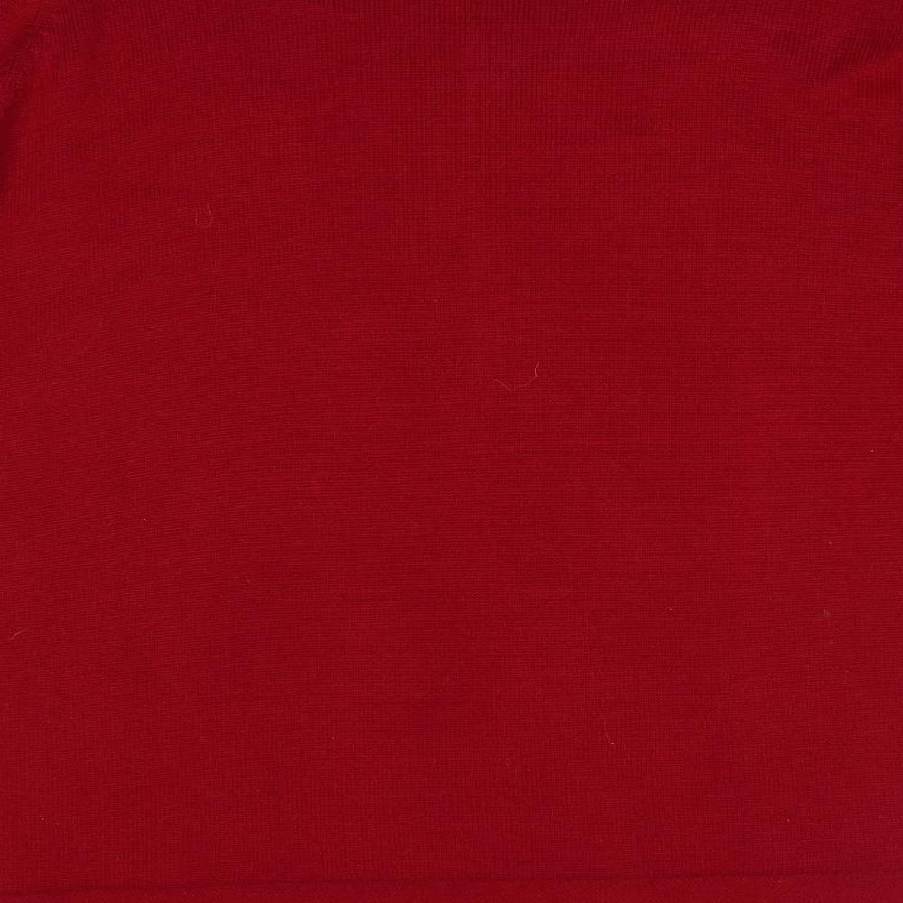 Tigi Wear Mens Red Round Neck  Acrylic Pullover Jumper Size M