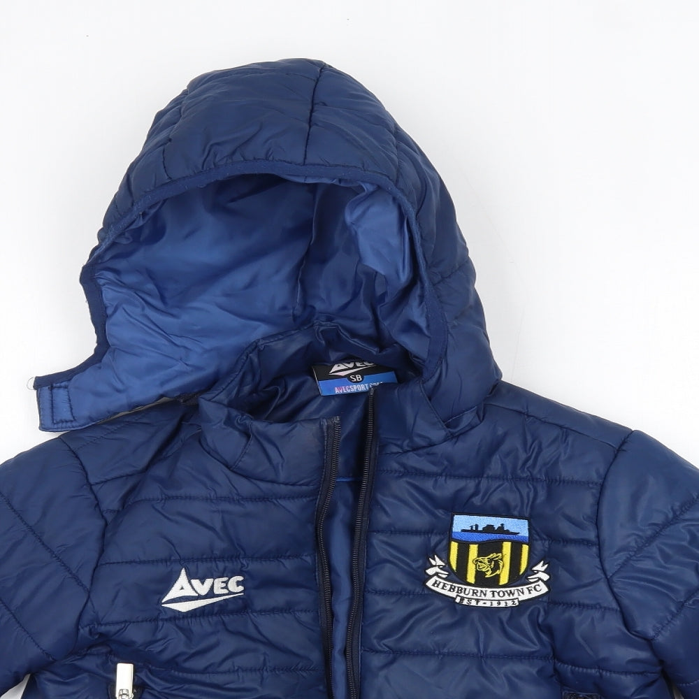 Avec Boys Blue   Overcoat Coat Size 7-8 Years   - Hepburn Town FC