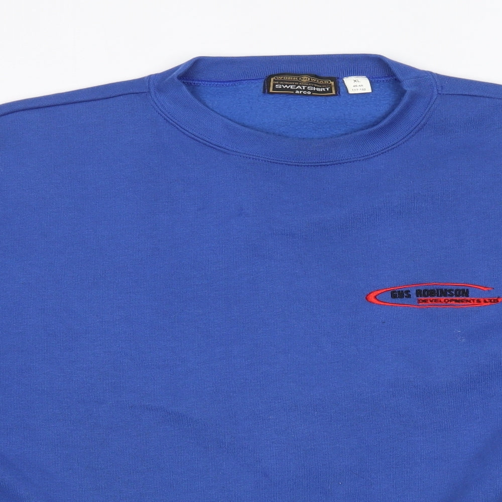 Work Wear Arco Mens Blue Round Neck  Polyester Pullover Jumper Size XL   - Gus Robinson